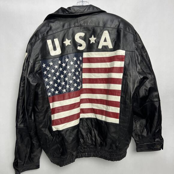 Vintage Dona Michi Black Leather Zip Up Jacket Xl - Picture 1 of 12